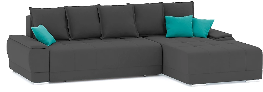 Угловой диван с левым углом Nordviks (Модерн) Плюш Плюш Грей - Азур