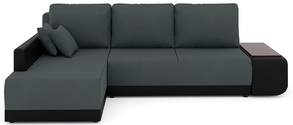 Угловой диван черно-белый Нью-Йорк Плюш Дизайн 1
