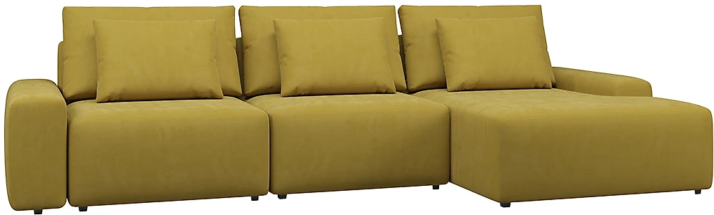 Модульный диван с оттоманкой  Гунер-2 Плюш Мастард