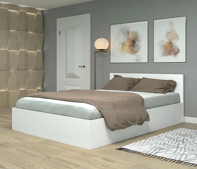 односпальная светлая кровать Фреш КРФР-3-ПМ-1400 Дизайн-1