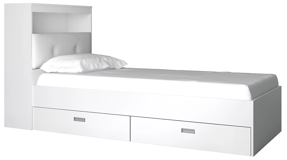Кровать с ящиками для белья Виктория-3-90 Дизайн-2