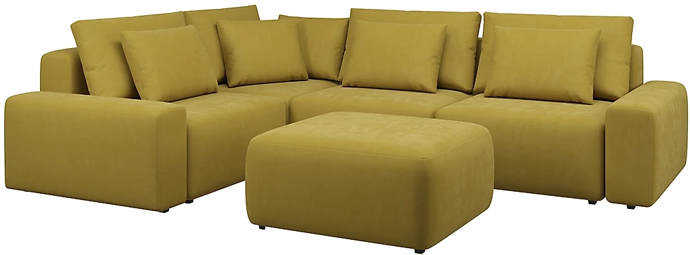 Угловой диван для гостиной Гунер-1 Плюш Мастард