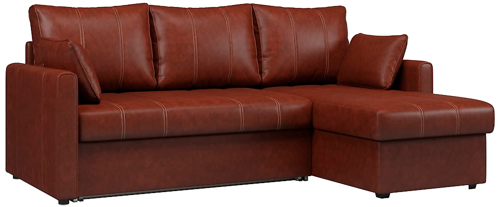 Коричневый диван Риммини Дизайн 2 кожаный
