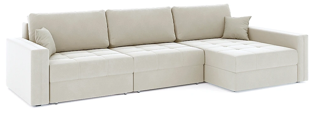 Угловой диван с левым углом Брест-3 Плюш Крем