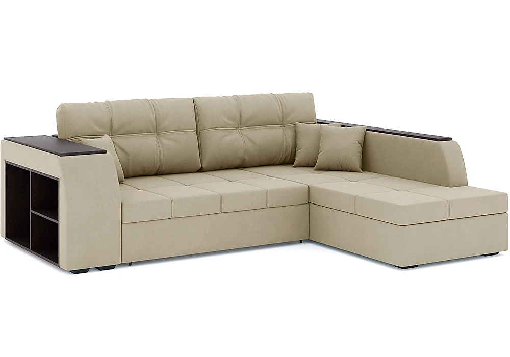 Угловой диван с полкой Брюссель Плюш Дизайн 12