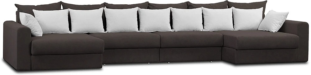 Угловой диван для ежедневного сна Модена-8 Плюш Шоколад-2
