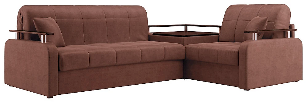 диван на металлическом каркасе Денвер Плюш Браун