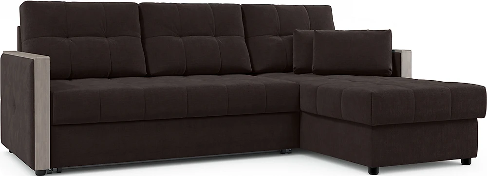 Угловой диван с подушками Мадрид Плюш Шоколад