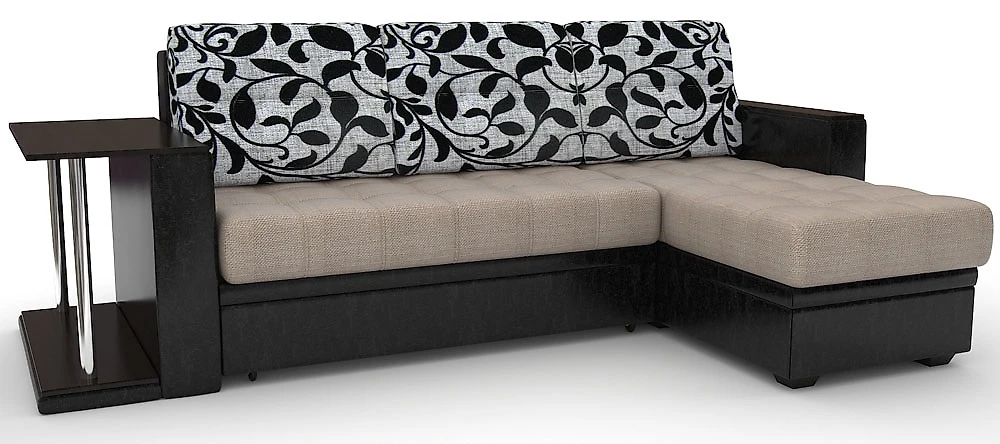 Угловой диван с правым углом Атланта-Эконом Сан Флауэрс со столиком