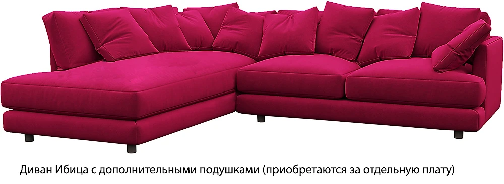 Четырехместный угловой диван Ибица Бордо