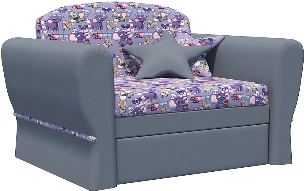 Маленький выкатной диван Мини Слоники Виолет