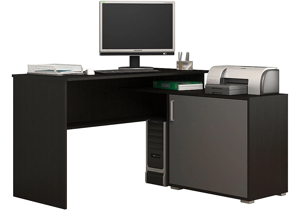 Компьютерный стол с полками и ящиками СПУ-11 МДФ Дизайн-1
