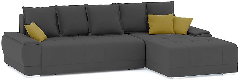 Угловой диван с левым углом Nordviks (Модерн) Плюш Плюш Грей - Еллоу
