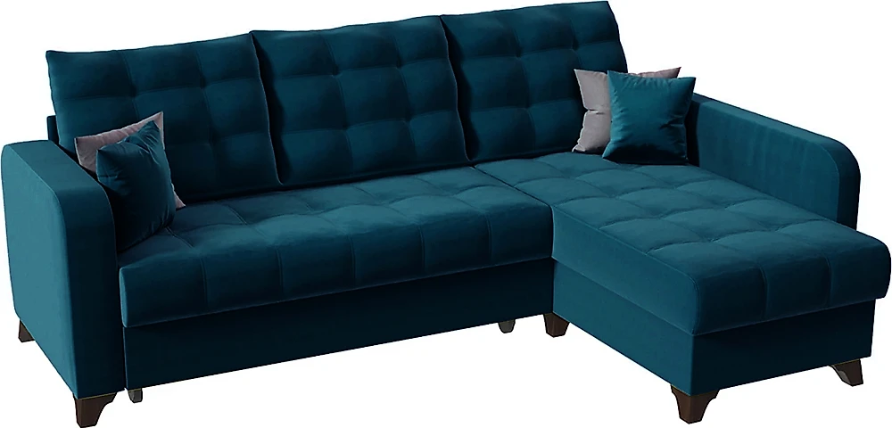 Угловой диван с левым углом Беллано (Белла) Кобальт