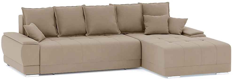 Угловой диван с левым углом Nordviks (Модерн) Плюш Плюш Макс Беж