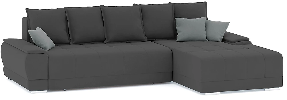 Угловой диван с левым углом Nordviks (Модерн) Плюш Плюш Грей - Лайт Грей