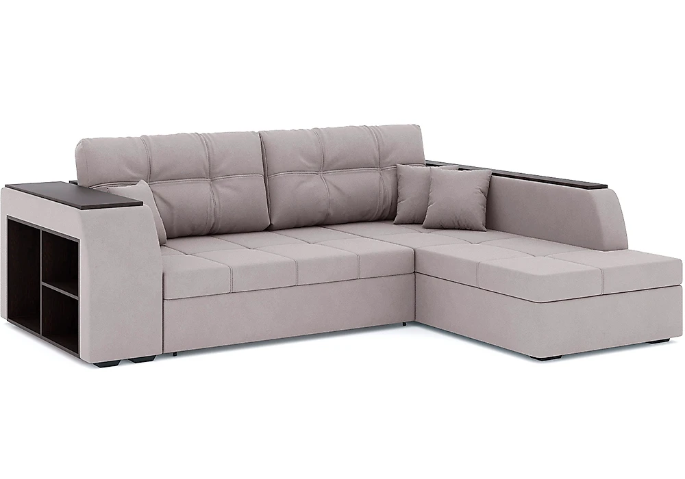 Угловой диван розовый Брюссель Плюш Дизайн 4