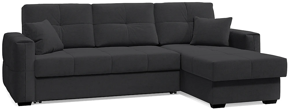 Угловой диван с подушками Клэр Плюш Графит