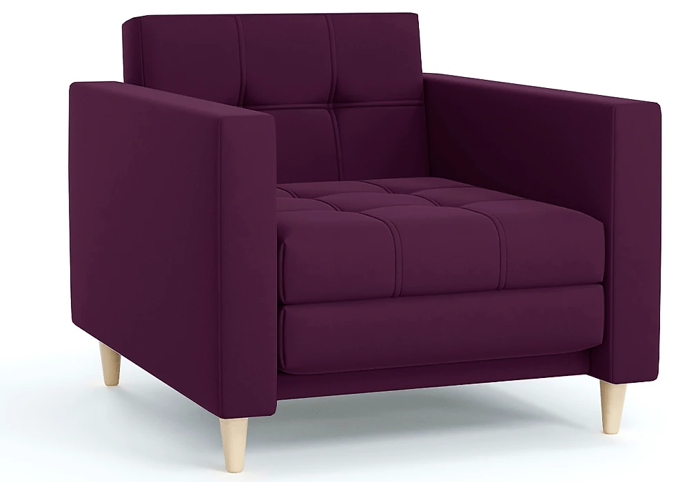 Кресло с подлокотниками Квадро Плюш Виолет
