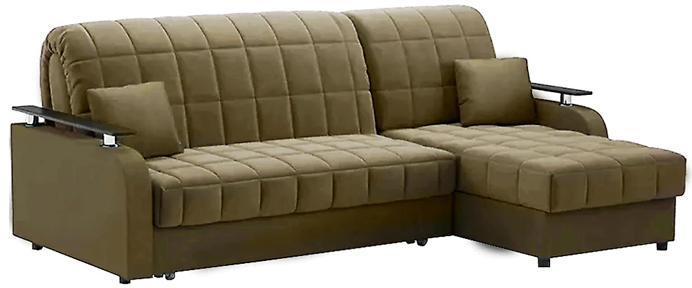 Угловой диван с подушками Карина Плюш Сахара