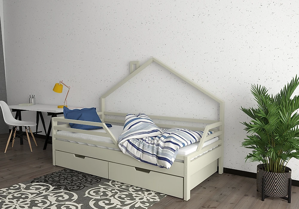 кровать в стиле минимализм Домик-4