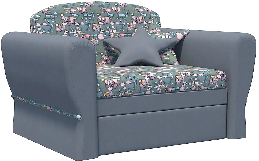 Выкатной диван-кровать Мини Слоники Грей