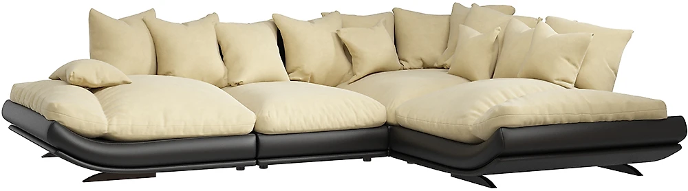 Угловой диван с подушками Авиньон Плюш Латте Макси