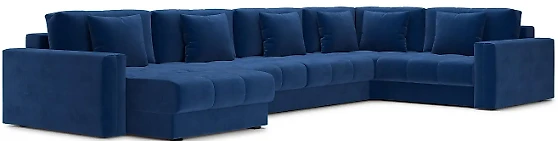 Синий угловой диван Монарх-П Дизайн 4