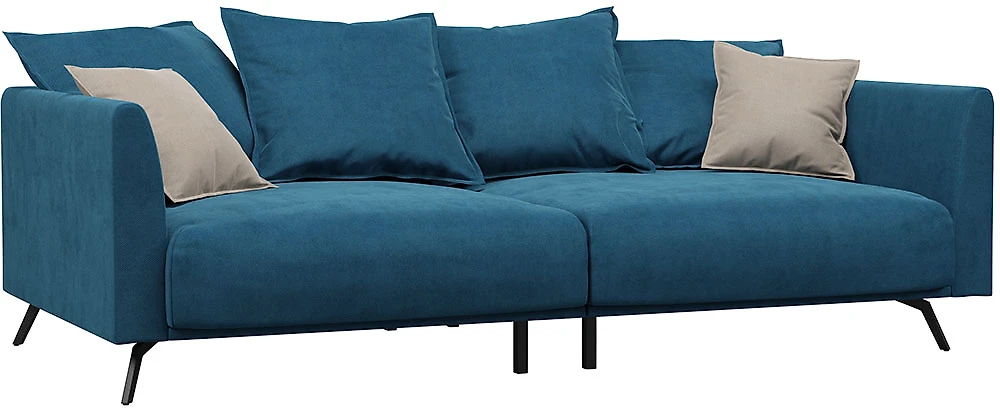 Синий прямой диван Вернон