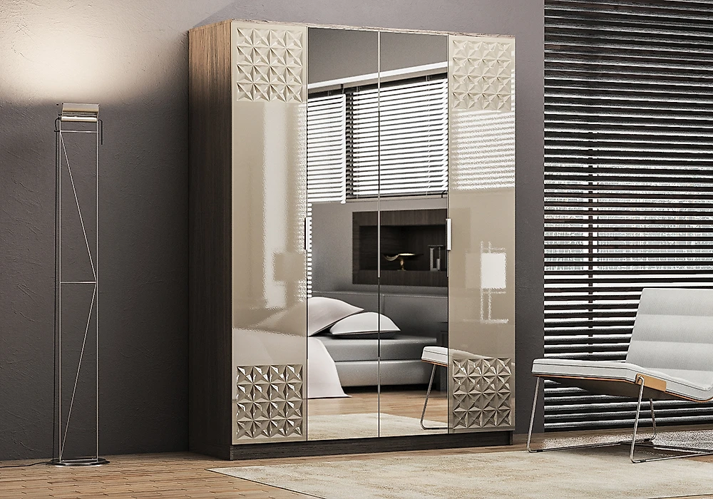 Шкаф для одежды с зеркалом Глянец 3D-11