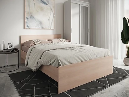 Кровать в современном стиле Николь Дуб Молочный-140 с матрасом