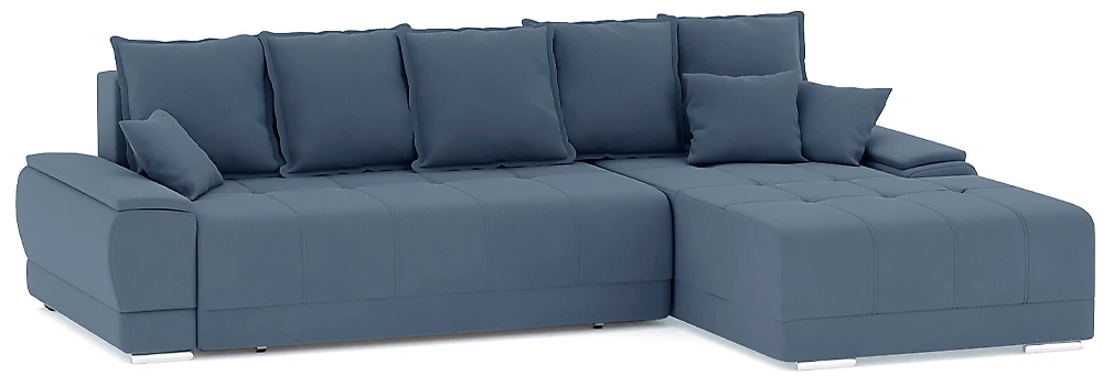 Угловой диван с левым углом Nordviks (Модерн) Плюш Плюш Дарк Блю