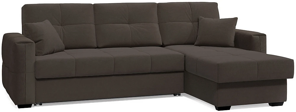 Угловой диван с правым углом Клэр Плюш Шоколад-2