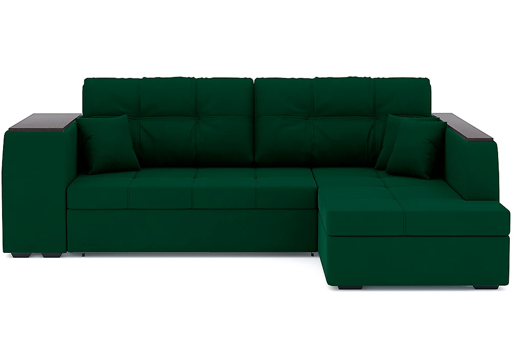 Зелёный угловой диван Брюссель Плюш Дизайн 10