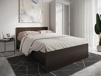 Кровать в современном стиле Николь Венге-120 с матрасом