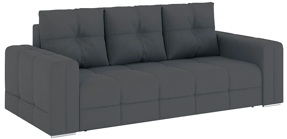 Прямой диван серого цвета Леос Грей