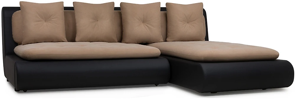 Чёрный модульный диван Кормак-1 Плюш Латте
