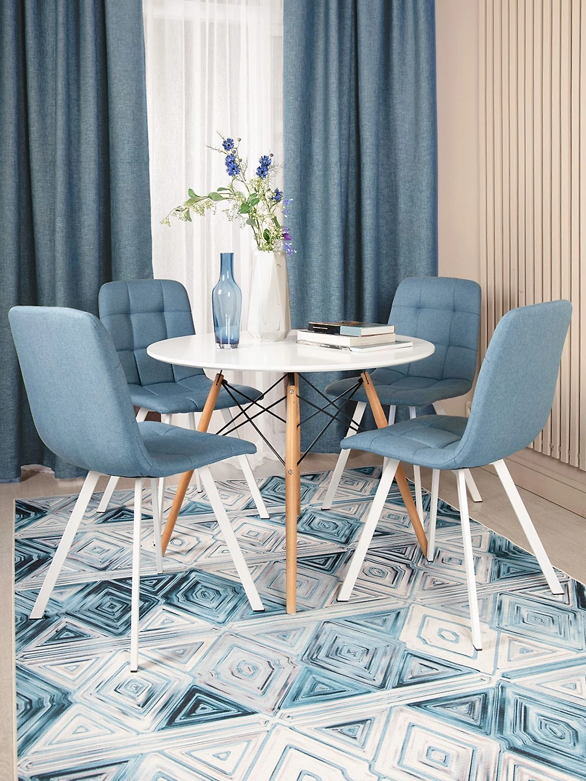 Кухонный стул TEMPO SAVANA BLUE/бел