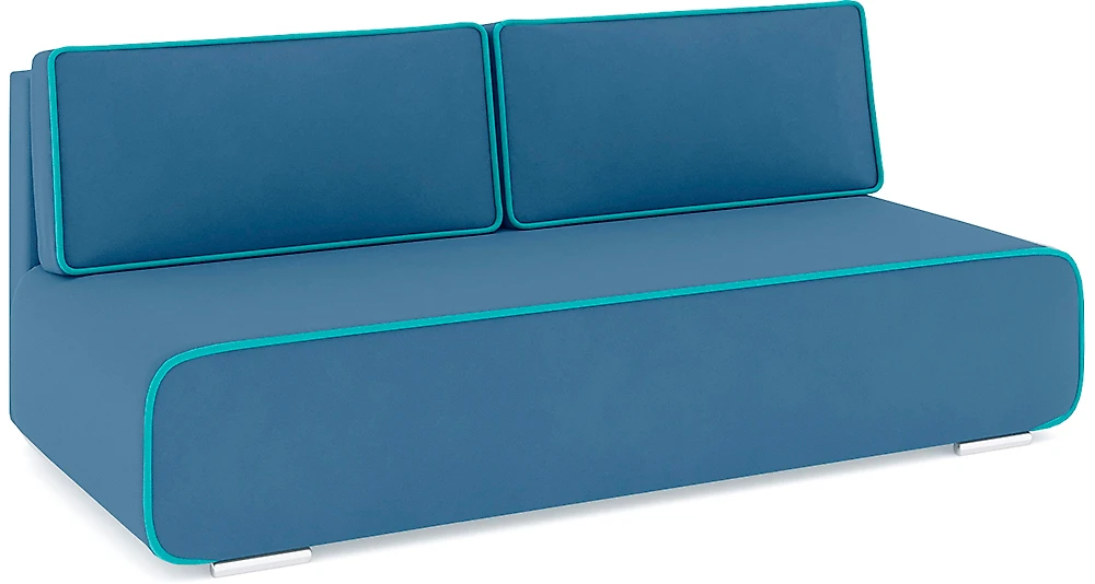 Синий прямой диван Лаки Плюш Дизайн-11