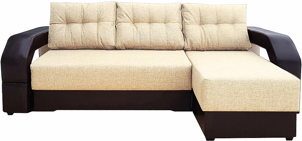 Угловой диван на деревянном каркасе Манчестер Вудлайн Крем СПБ