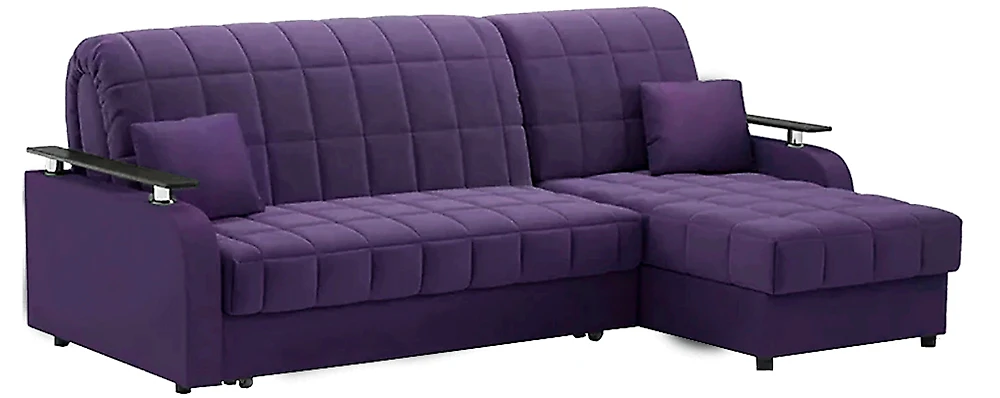Угловой диван с механизмом аккордеон Карина Плюш Фиолет