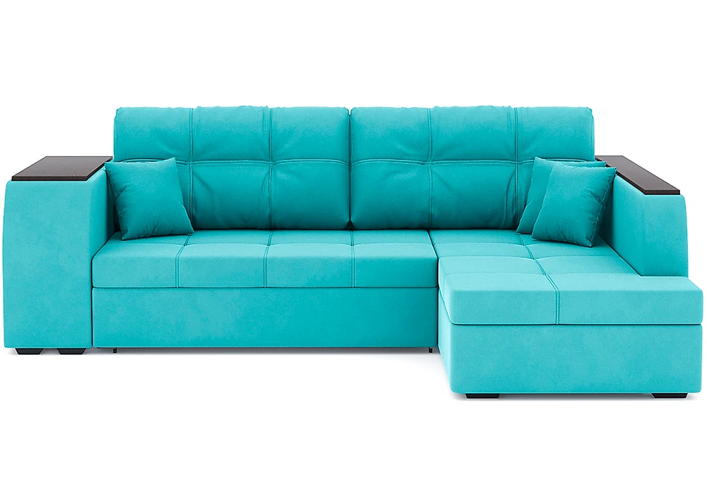 Угловой диван голубой Брюссель Плюш Дизайн 1