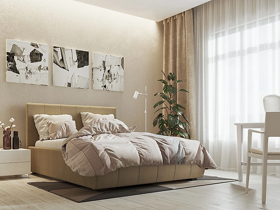 Кровать в современном стиле Афина Люкс Кэмел