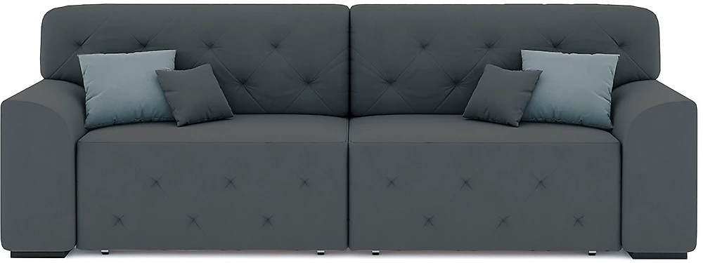 Прямой диван серого цвета Вегас Плюш Дизайн-3