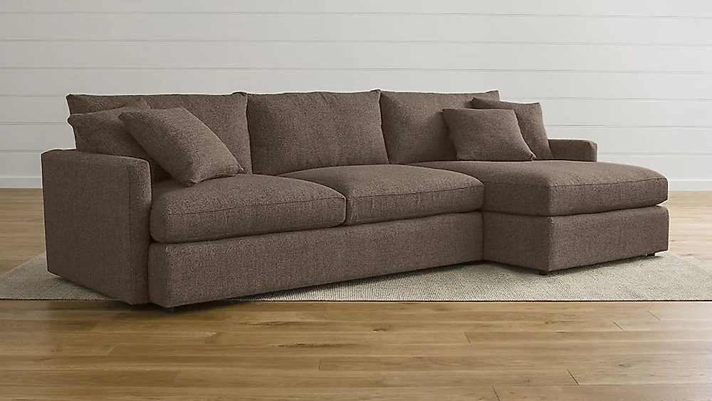 Угловой диван с левым углом Стелф с оттоманкой Дизайн 4