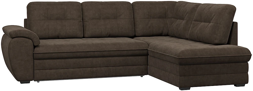 Угловой диван с подушками Мигель Плюш Шоколад