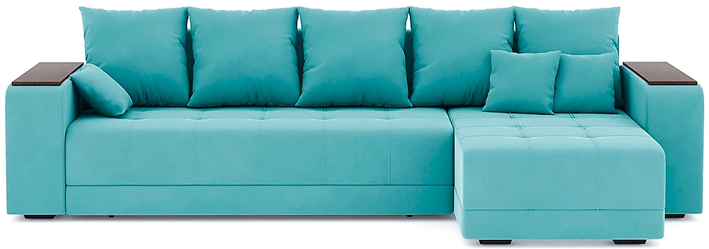 Угловой диван изумрудный Дубай Плюш Дизайн-2