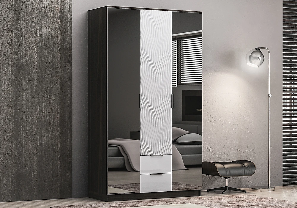 Шкаф для одежды с зеркалом Глянец 3D-17