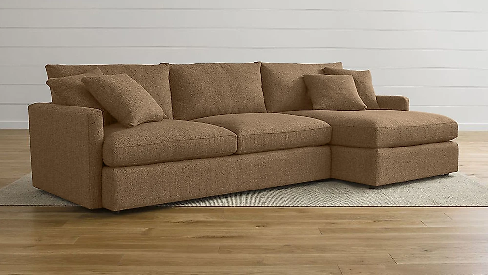 Коричневый диван Стелф с оттоманкой Дизайн 3