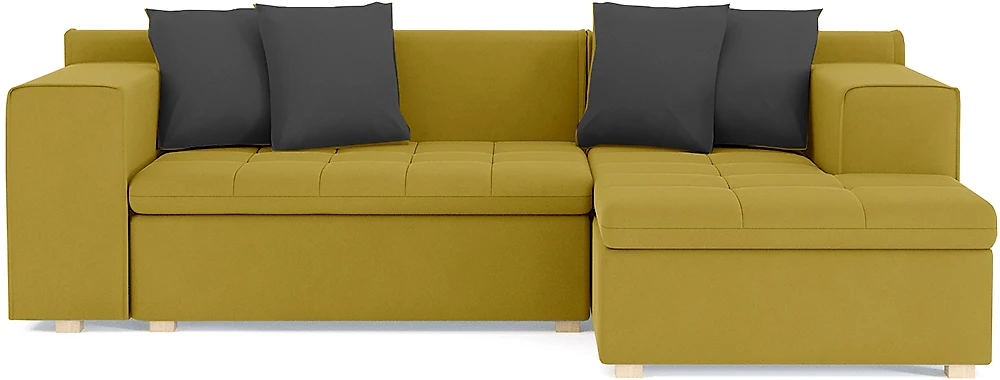Жёлтый угловой диван  Чикаго Дизайн 2